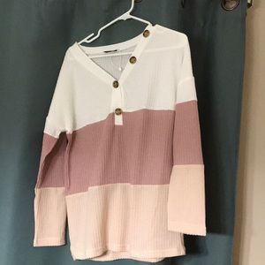 NWT thermal v neck long sleeve top